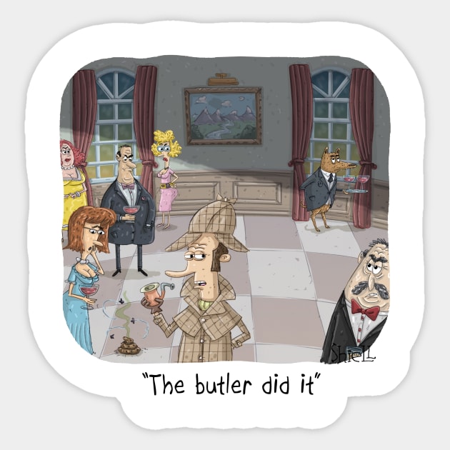 The Butler Did it Sticker by macccc8